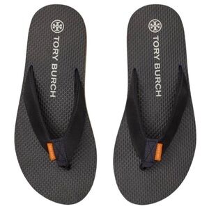Tory Burch Navy 70’s style platform flip-flops size 8